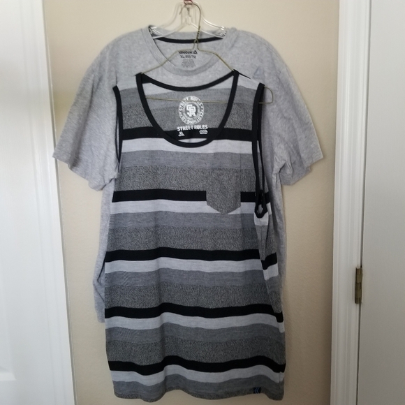 Lot Of 2 Men's Xl Gray Reebok  T Shirt, Striped Street Rules Tank Gray Black XL - Picture 1 of 10